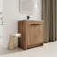Meuble-lavabo autoportant de 30 po. Céramique blanche. 2 portes à fermeture en douceur. Contreplaqué. Meuble-lavabo moderne avec lavabo en céramique. Modèle.-605992525
