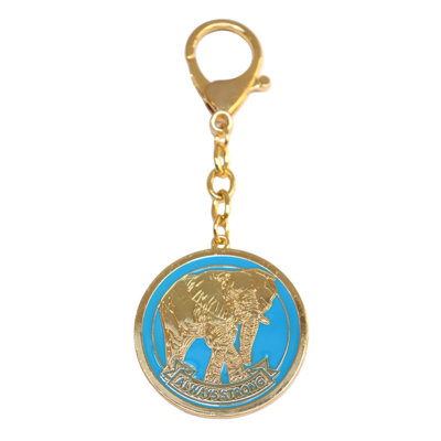 Feng Shui Import 2'' W Gold/Blue Key Chain