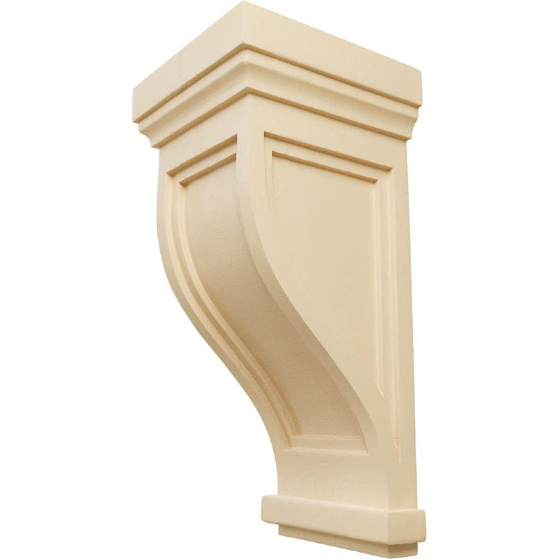 Maple Charleston Mission Hand-Carved Wood Corbel, 14" H x 6.5" W