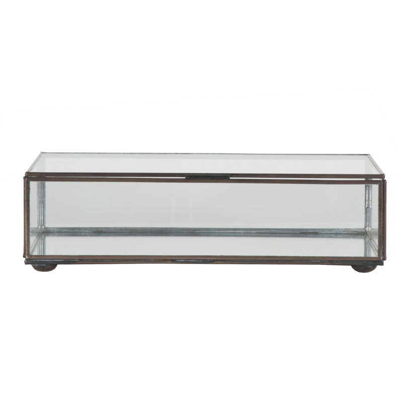 Box Glass Decorative Box, Clear Glass, 2.5" H x 11" W x 6" D