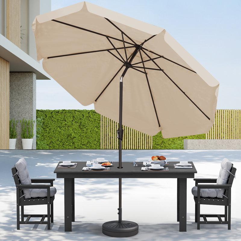Parasol de marché pour patio extérieur, Beige, H 97,6 po x l 108 po x P 108 po