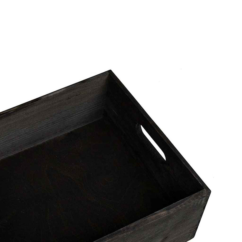  Boîte de rangement en bois massif, Black