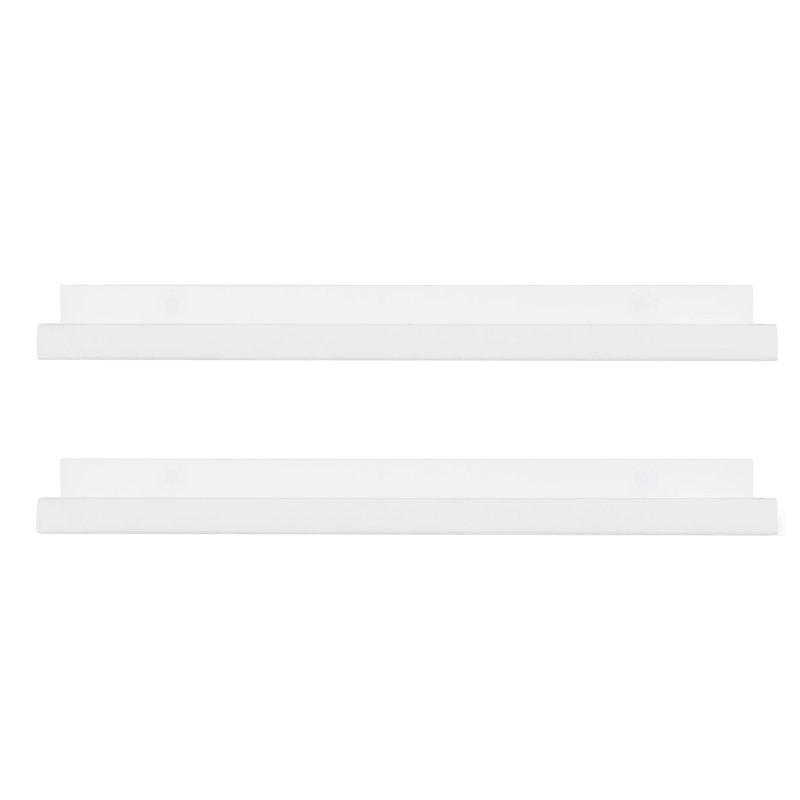 Travus 2 Piece Floating Shelf, White, 1.6" H x 17" W x 3.7"