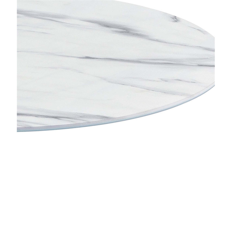 Benis Glass Top End Table, White, White