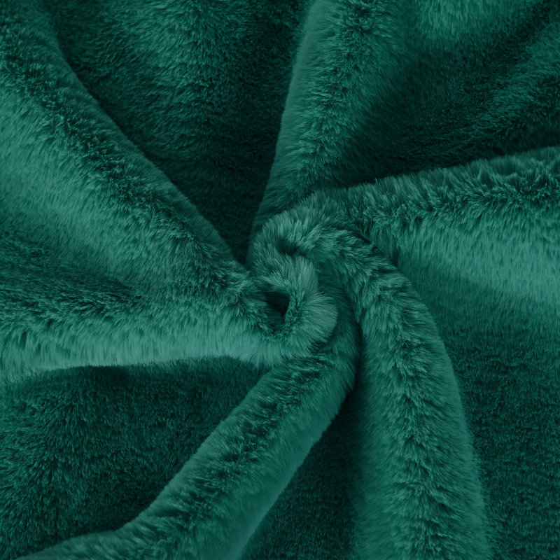  Faux Fur Throw Square Pillow Cover, Teal Green