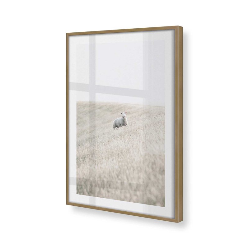 Serene Sheep Pasture, Cadre doré brossé, H 37,25 po x l 25,25 po x P 1,25 po