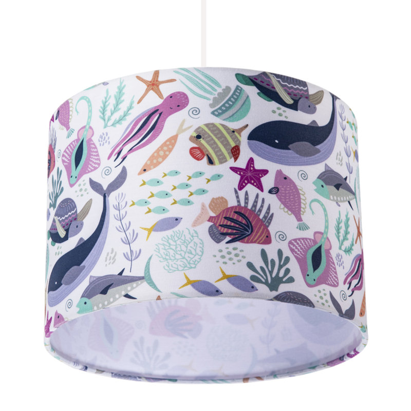 18 cm H Round Cotton Lamp Shade ( No Direct Attachment Method ) in Purple