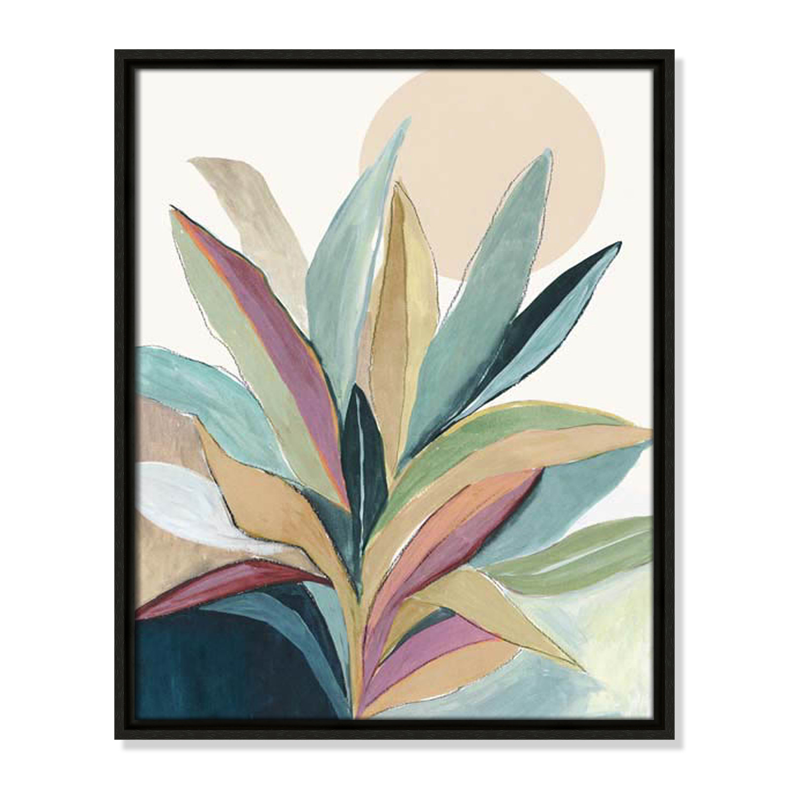 Sherbrooke Sunny Bright Leaves I by Asia Jensen Print, No Mat, 21.5" H x 17.5" W x 2" D, Espresso Floater Framed