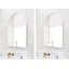 Arched Medicine Cabinets With Modern Storage, Recess Or Surface Mounted Bathroom Cabinets with Mirror, 2 Glass Shelves Frameless Mirror Cabinet-150183814