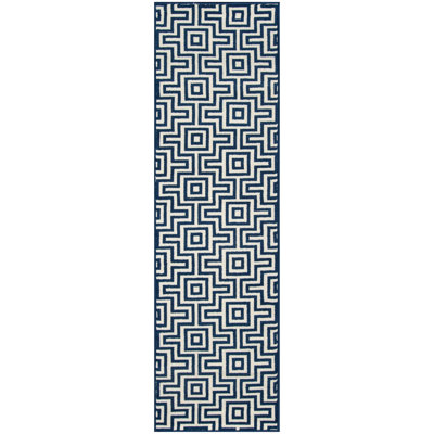 Tapis tissé à la machine bleu Turnbow