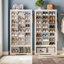 Meuble à chaussures haut avec 24 compartiments et tablette de rangement inférieure, tablette à chaussures en bois grande capacité pour entrée et dressing-1863537006