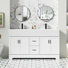 Breonica Shavon 60" Double Sink Bathroom Vanity With Resin Top, Zinc Alloy Faucet, Hand Painted, EPA certificate