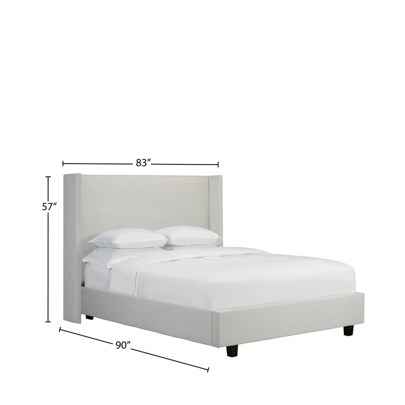 Lit plateforme tapissier Halesowen, Très grand, Blanc cassé