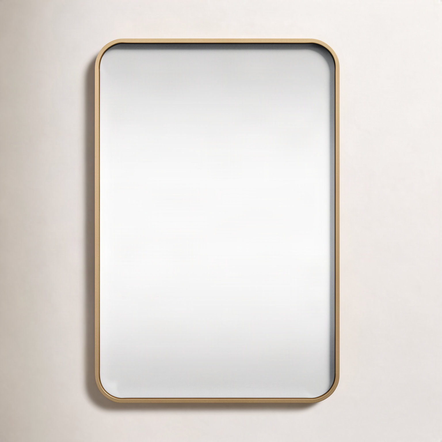Sabine Metal Rounded Rectangle Wall Mirror, 30" x 20", Brass
