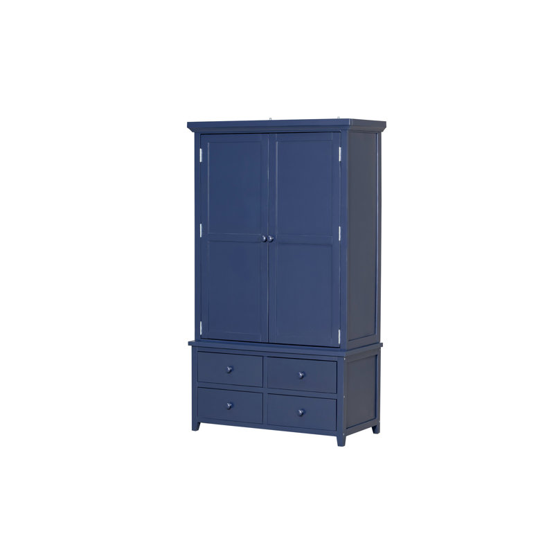 Grande armoire de cuisine autoportante avec tablettes réglables, porte-bouteilles et 7 tiroirs - TopMAX, Blue