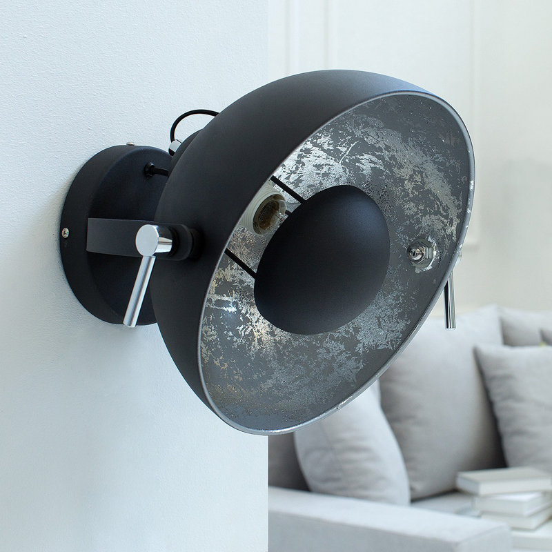 Fiedler Armed Sconce, Black/Silver