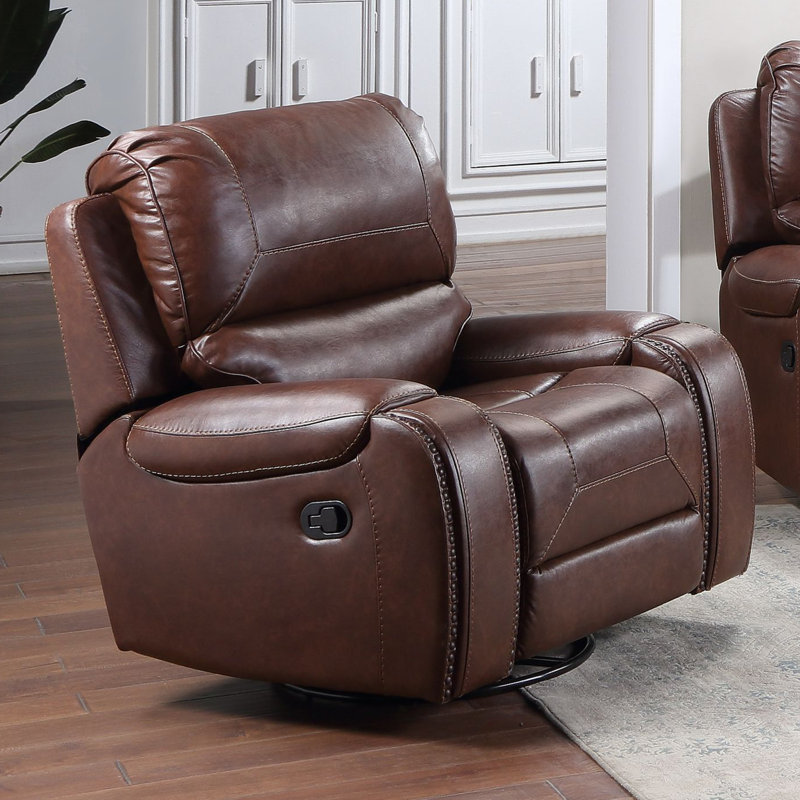 Fauteuil inclinable manuel standard en similicuir Wakita, Brun