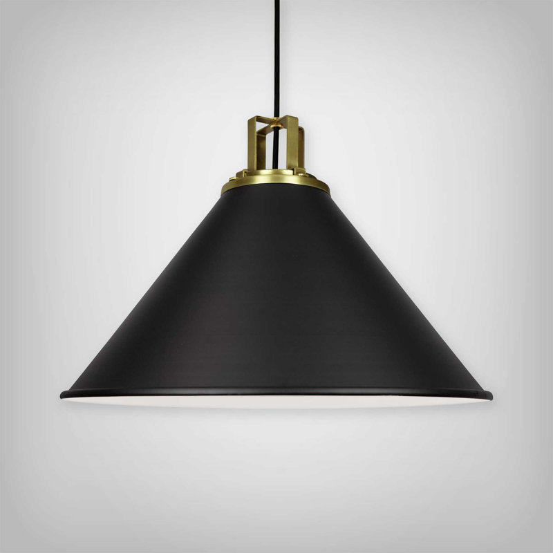 Arlesa 1 - Light Brass/Black Cone Pendant