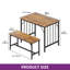  Dining Table And 2 Chairs Set, 3 Piece Dining Room Set With Bench-1550754009