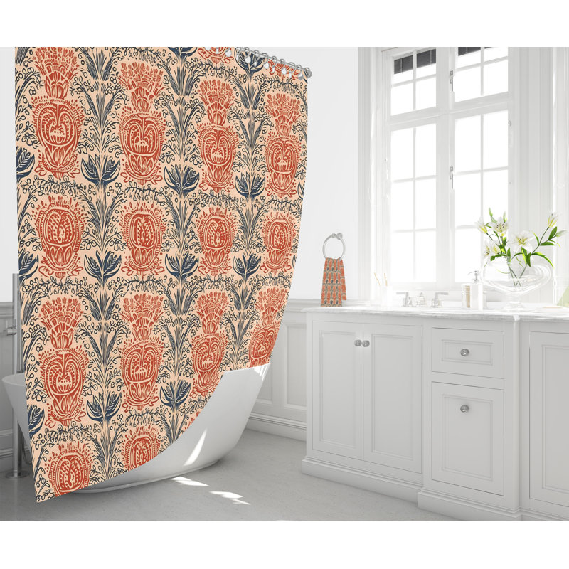 Gindy Floral Shower Curtain, 83" H x 70" W
