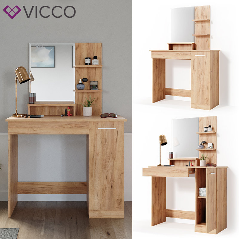 Mohonk Dressing Table with Mirror, Beige