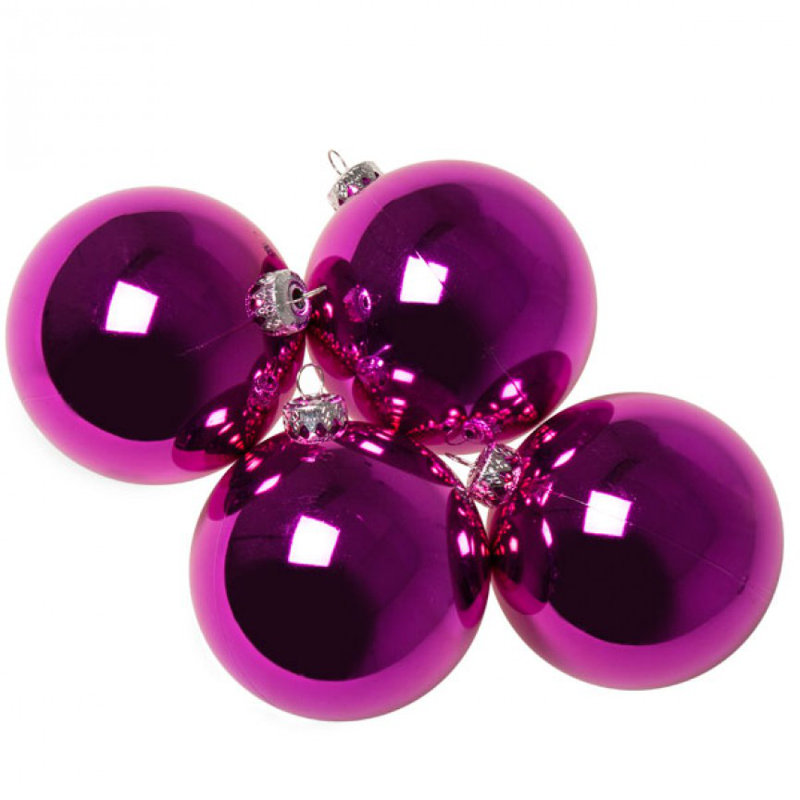 10cm Bauble, Cerise Pink Shiny