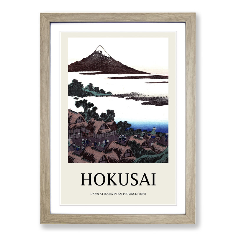 Dawn At Isawa In Kai Province by Katsushika Hokusai - Single Picture Frame Print, Oak Framed, 36cm H x 27cm W x 2cm D