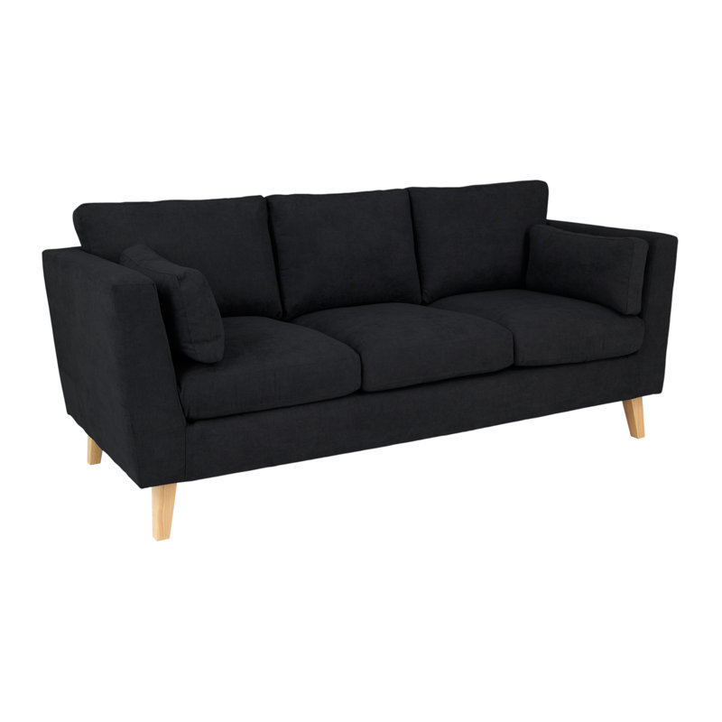3 Seater Sofa & Chaise, Black