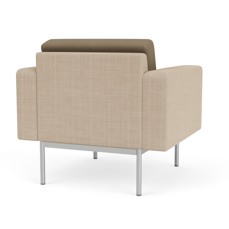Chaise d'invité de réception Darsey, Without Power, Argent argent, Patriot Plus taupe; calcaire Chambray