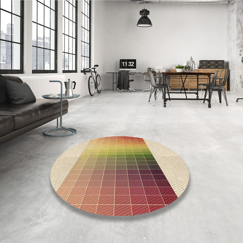 Tapis 100% à motif lavable à la machine 2989, Rond 3 pi
