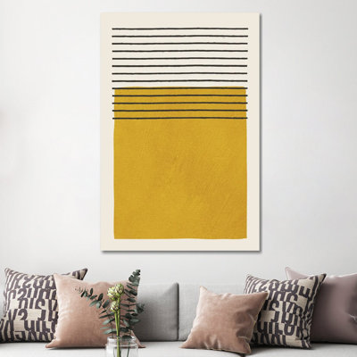 Giclée moutarde sur toile noire I