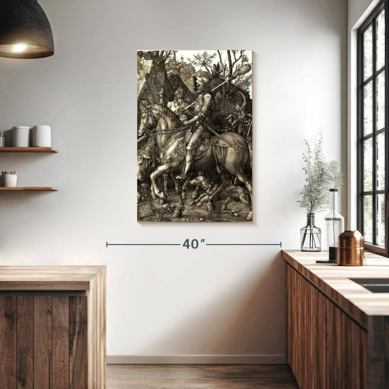 Mehar Knight Death And The Devil, 39" H x 26" W