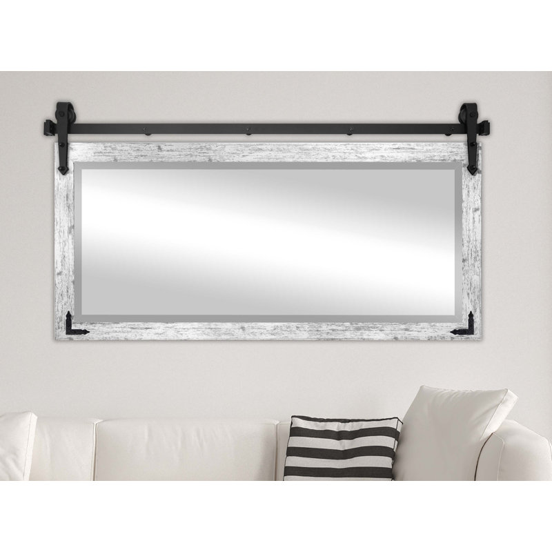 Neace Flat Mirror, 30.5" H x 71" W, Weathered White