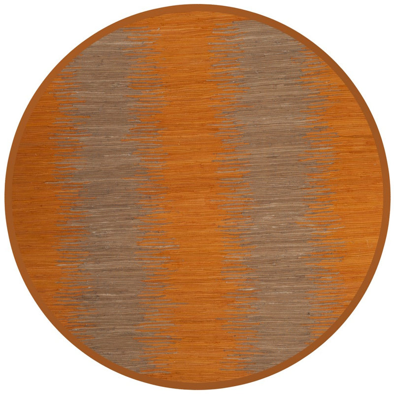Annia Hand Woven Cotton Abstract Rug, Round 6'