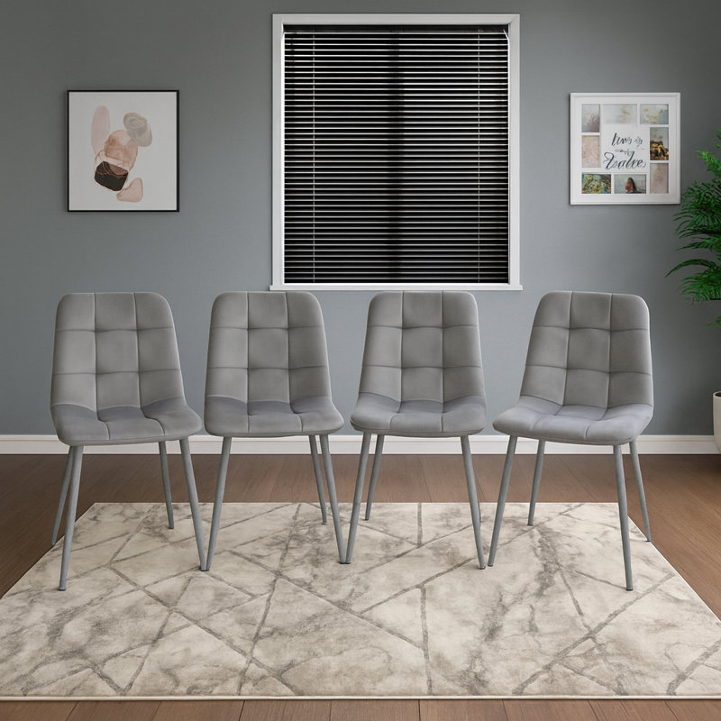 Savarna 6 - Person Dining Set, 75cm H x 140cm L x 80cm W, Grey