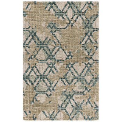 Metro 462 Hand Tufted Wool/Cotton Abstract Rug in Green/Beige/S/