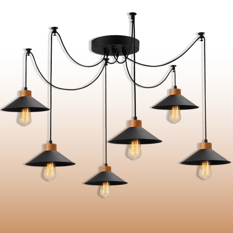 Lustre en métal à hauteur réglable 6 lumières