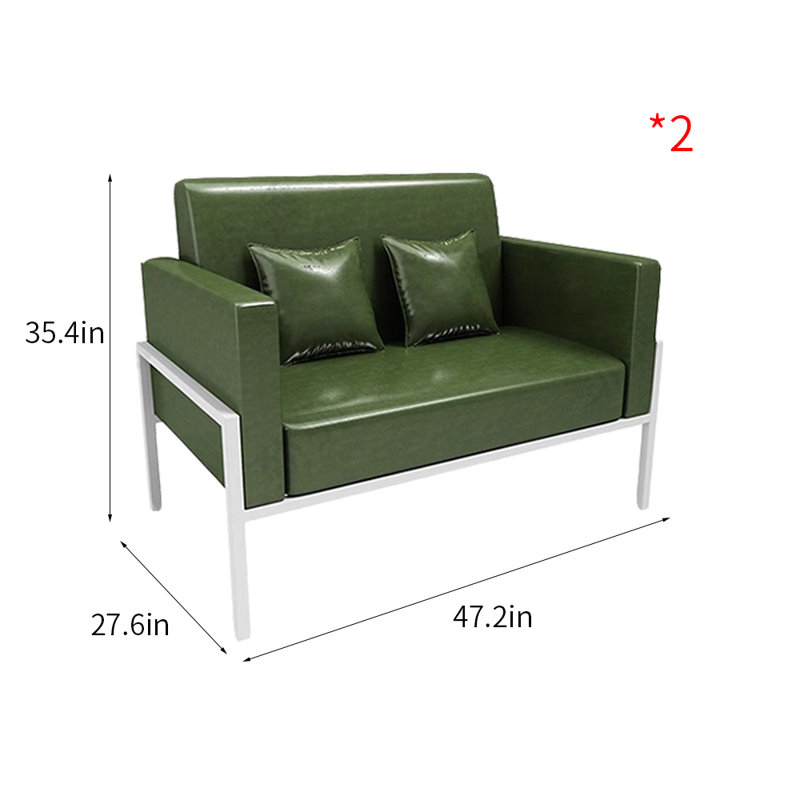 Modern Simple Restaurant Cafe Green Benches Faux Leather Upholstered Bench