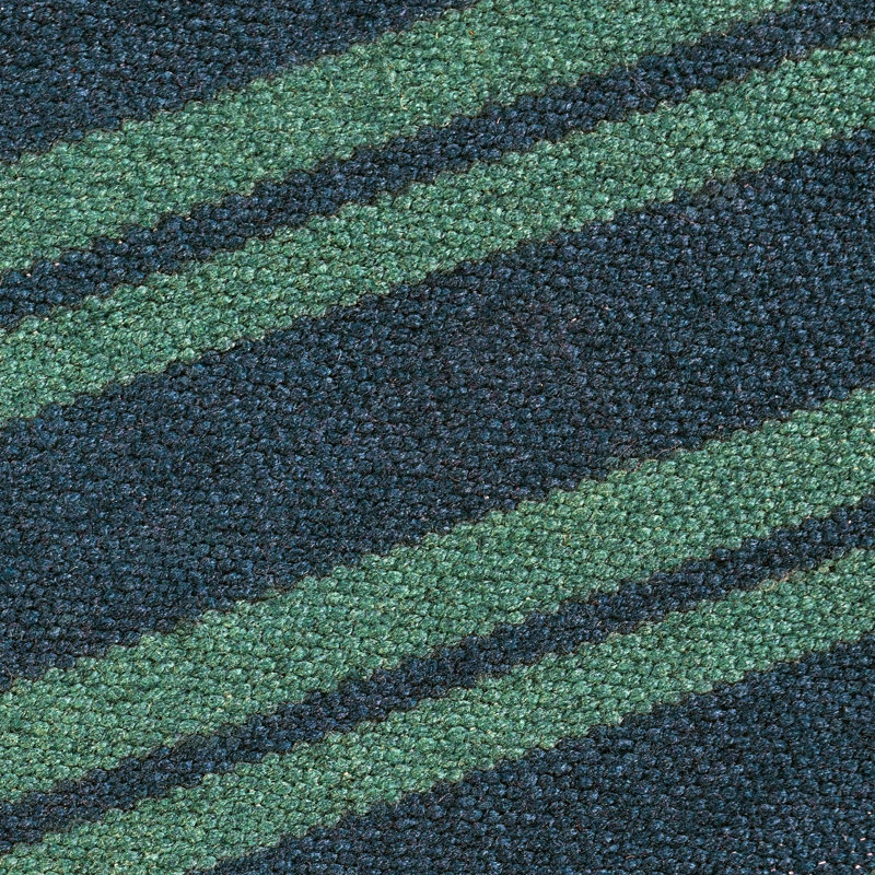 Palma 2x3 Hand Woven Performance Stripe Green Fabric Rug, Rectangle 2' x 3'