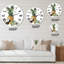 Ananas avec noix de coco, plumeria et feuilles de palmier - Horloge murale traditionnelle-93594409