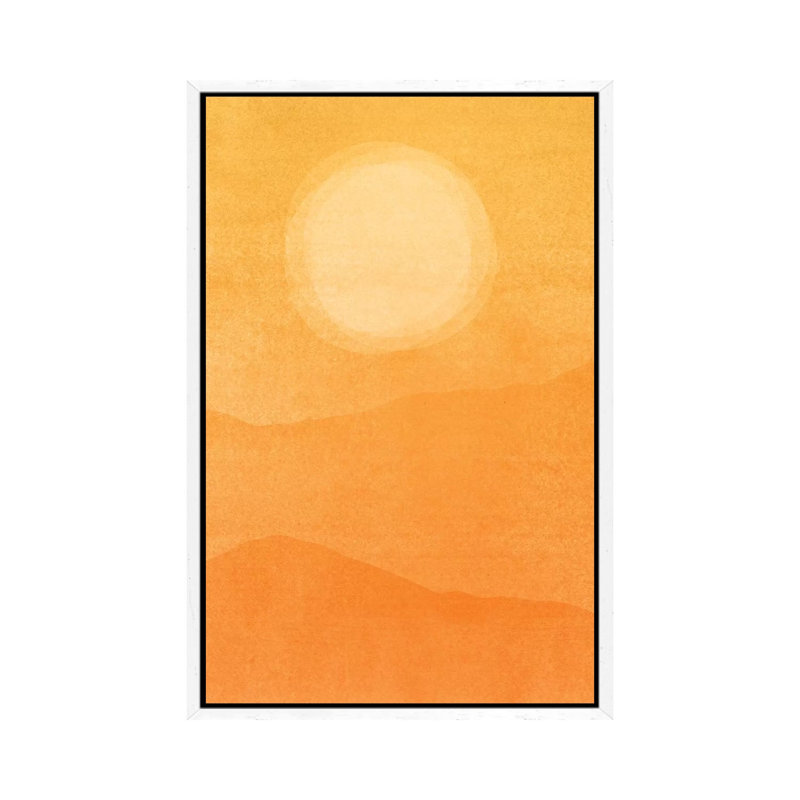 Rustic Afternoon Abstract - Print on Canvas, 66.04 cm H x 45.72 cm W, White Framed