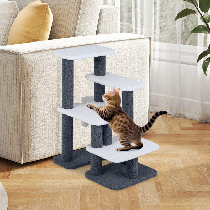 Tour pour arbre à chat 2 en 1 avec perchoirs à griffes suspendus