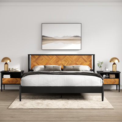 Cartlin Acacia Solid Wood Platform Bed