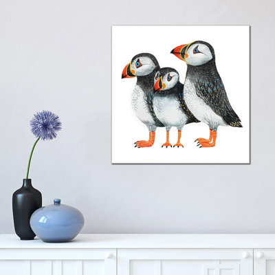 Puffins by Lesia Binkin - Wrapped Canvas Print
