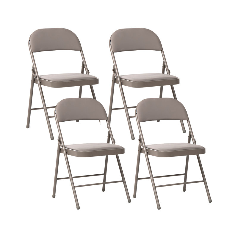 Side Chair Folding Chair Set, Taupe, Taupe