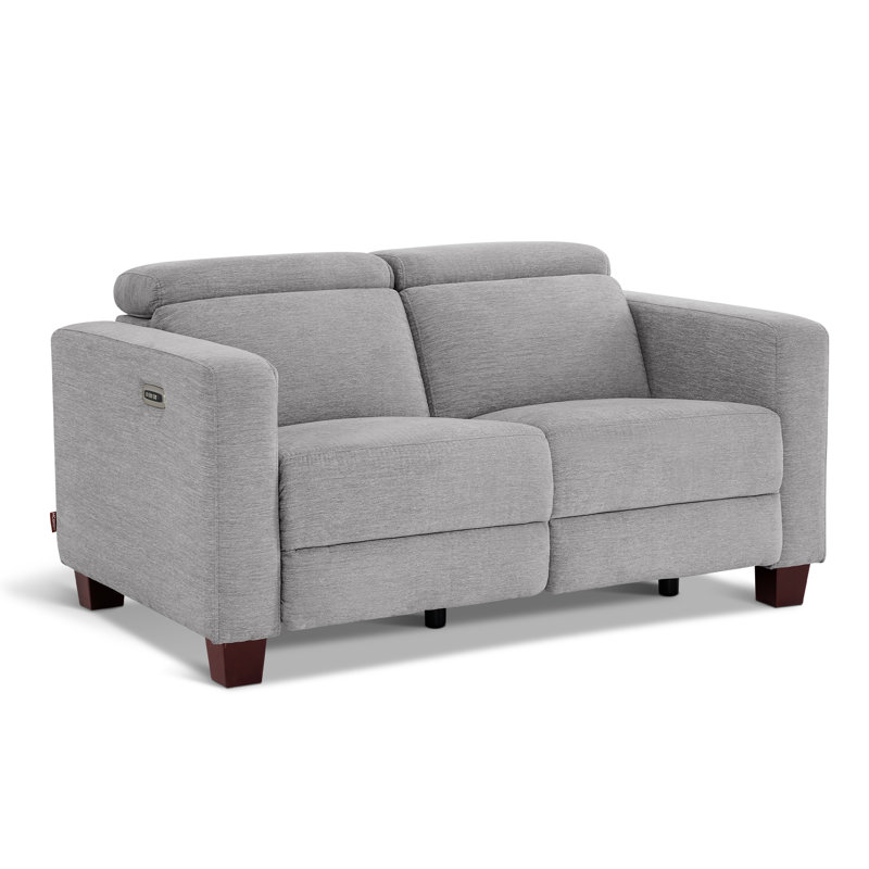 62.2"Wide Zero Clearance Power Recliner Loveseat Sofa with Adjustable Headrest, Gray