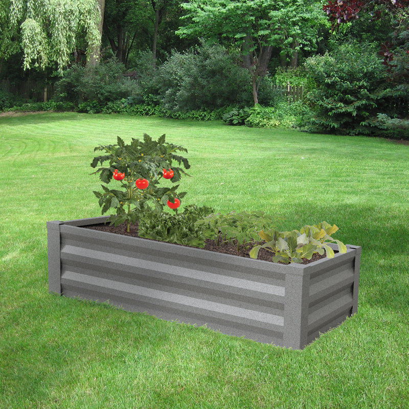 Alison Metal Raised Garden Bed, Gray