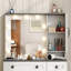 Ensemble de coiffeuse avec miroir à DEL et prises intégrées