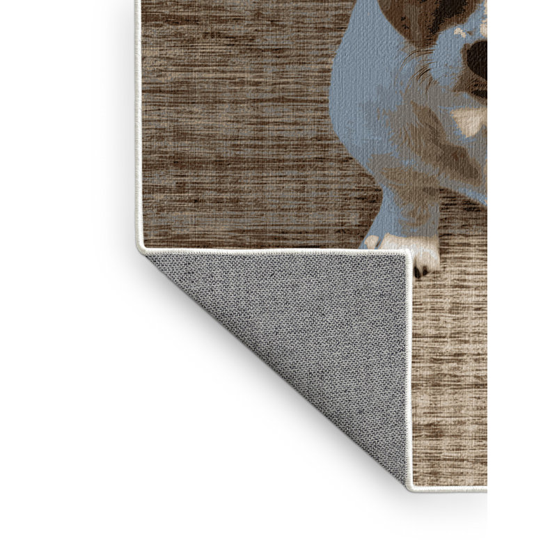 Washable Smooth Fox Terrier Dogs Area Rug, Rectangle 2' x 3'