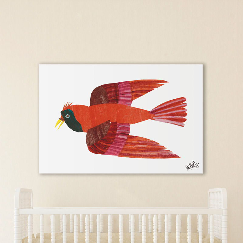 Red Bird by Eric Carle - Painting on Canvas, 61cm H x 91cm W